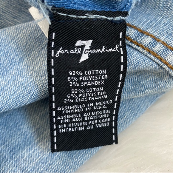 7 FOR ALL MANKIND Double Bow Tie-Front Denim Dress - Picture 7 of 9